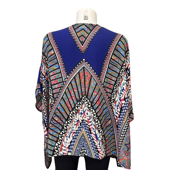 RED Saks Fifth Avenue Ikat Open Kimono Cardigan Lightweight Oversized XS - Picture 5 of 7